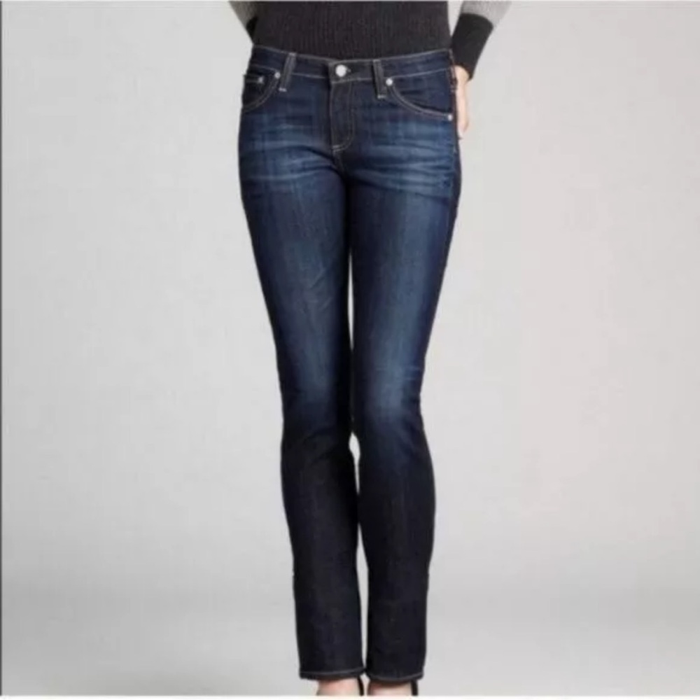 AG Adriano Goldschmied The Premiere Skinny Straight Blue Denim Jeans Size 25 - Picture 1 of 8